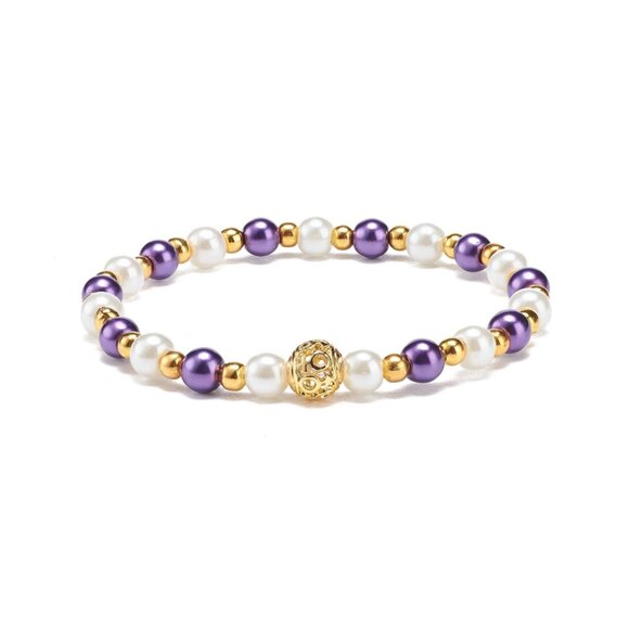 NWOT Pretty Glass Beaded Bracelet Stretch Stretchy Mix & Match 2/$10 - Picture 2 of 4